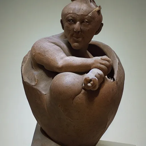 Image similar to people with the head of onions, sculture by michelangelo