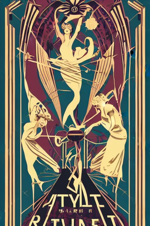 Image similar to Alternative reality in the style of Art Deco and Nouveau