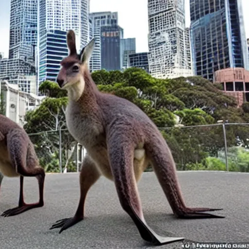 Image similar to sydney invaded by kangaroos in the future