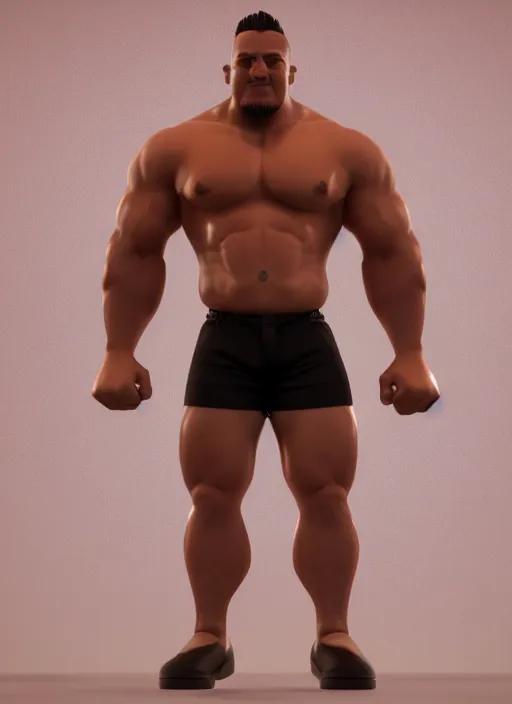 Image similar to 3 2 - year - old muscle man, short stubble, wearing short sleeve shirt and speedo, bara, character design, octane render, 8 k, portrait