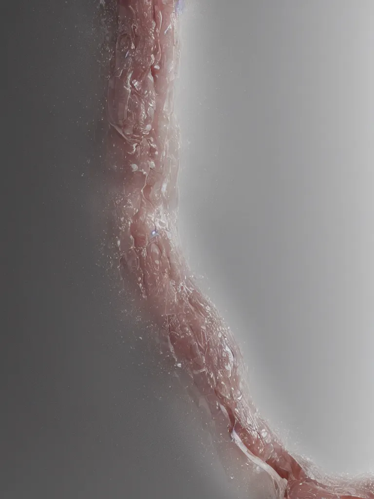 Image similar to a straight vertical tube with the texture of human skin, highly realistic, hyper-real, 4k, Octane render