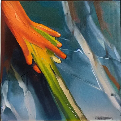 Prompt: Kaksi kissaa pelaavat pöytäpingistä oranssilla taustalla, oil painting