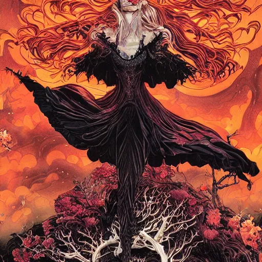 Image similar to black swan melting, castelvania, by yoichi hatakenaka, masamune shirow, josan gonzales and dan mumford, ayami kojima, takato yamamoto, barclay shaw, karol bak