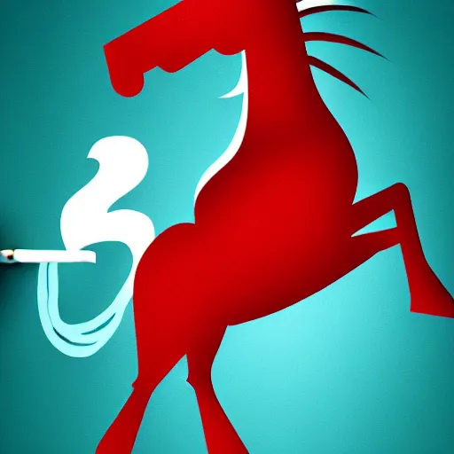 Image similar to an antropomorphic horse wearing a suit smoking a cigar