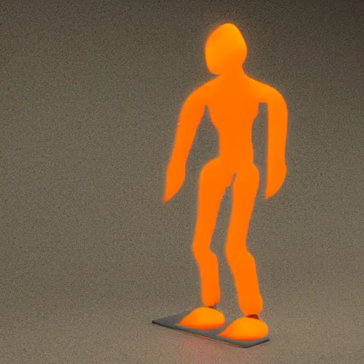 Image similar to giant orange colored glowing humanoid