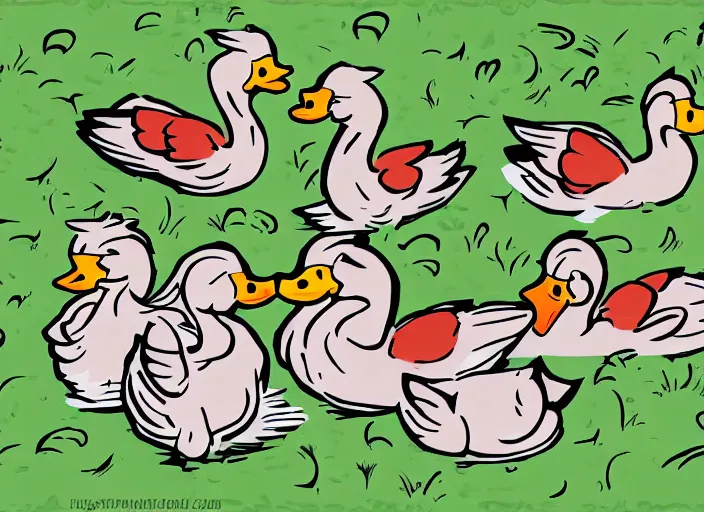 Prompt: cute cartoon ducks