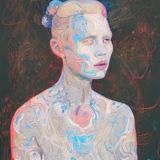 Image similar to female portrait by james jean and Jason Chan