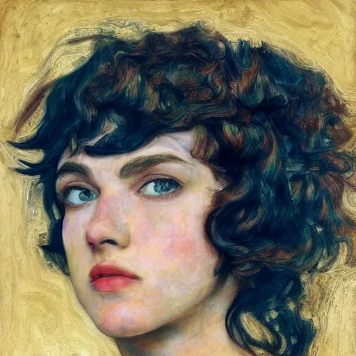 Image similar to realistic beautiful highly detailed portrait of ramona flowers, photorealistic, mecha, angel, egon schiele, john mcneill whistler, john singer sargent, epic, stunning