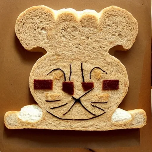 Image similar to cat made out of bread