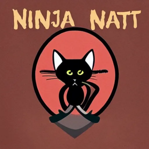 Prompt: a ninja with the head of a cat,