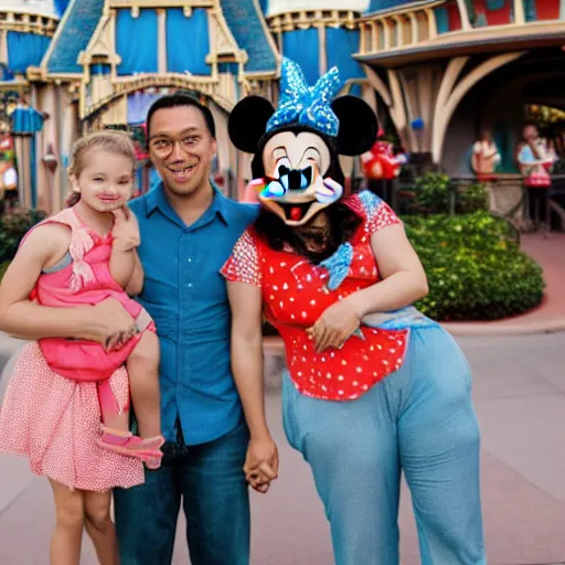 Image similar to photography of a familly on vacation at disneyland