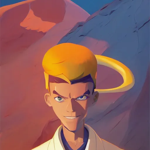 Image similar to face icon stylized minimalist the new adventures of johnny quest, loftis, cory behance hd by jesper ejsing, by rhads, makoto shinkai and lois van baarle, ilya kuvshinov, rossdraws global illumination