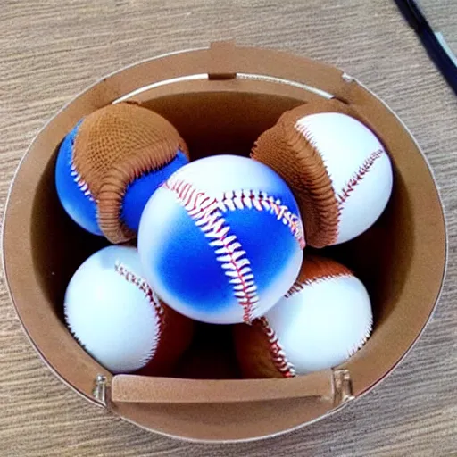 Image similar to beautiful baseballs as tidal wave, surreal