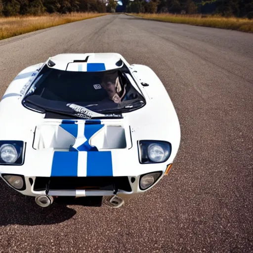 Prompt: a 1 9 6 6 ford gt 4 0 mixed with a trophy truck, professional photography, wide - angle