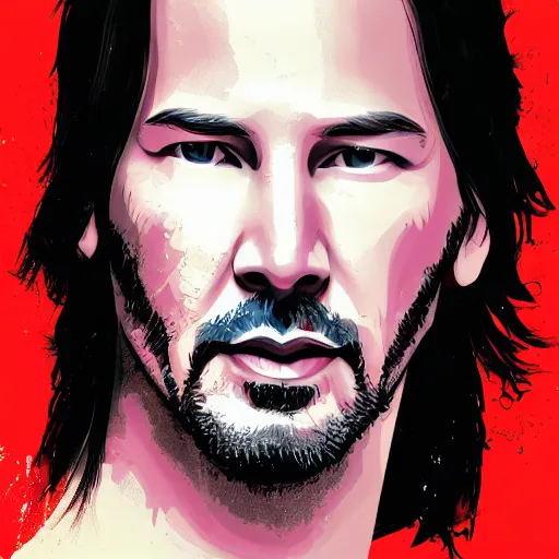 Image similar to young Keanu Reeves illustrated by bijou karman, detailed, 4k