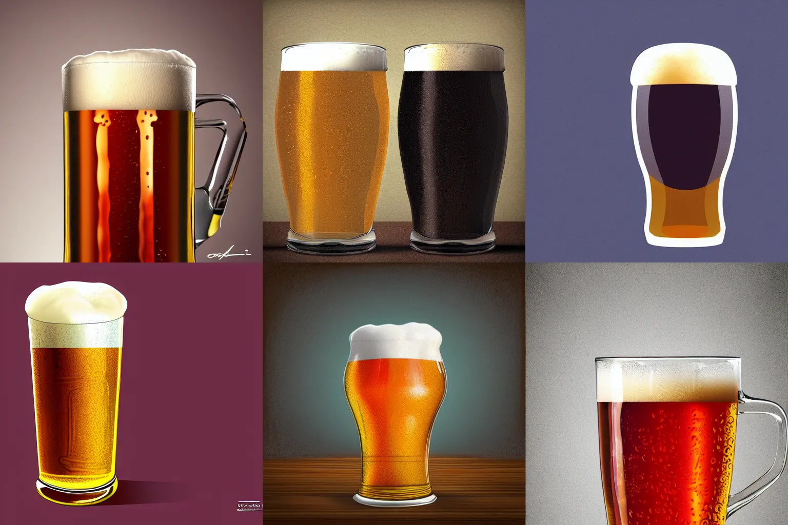 Prompt: beer in glass, illustration, digital paint, poster, ultra realistic, detail, tasty, foam