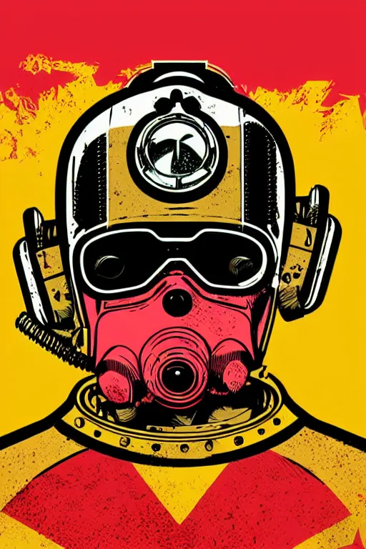 Image similar to fallout 7 6 retro futurist illustration art by butcher billy, sticker, colorful, illustration, highly detailed, simple, smooth and clean vector curves, no jagged lines, vector art, smooth andy warhol style