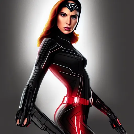 Image similar to Digital painting of Gal Gadot as Black Widow, from The Avengers (2012)