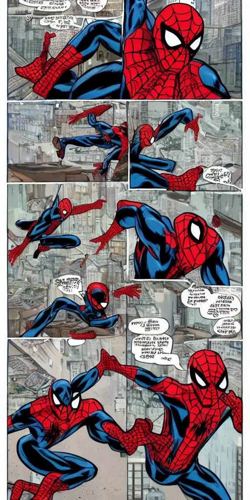 Image similar to two spidermans fighting, and sometimes they make weird noises. but they're not hurting each other.