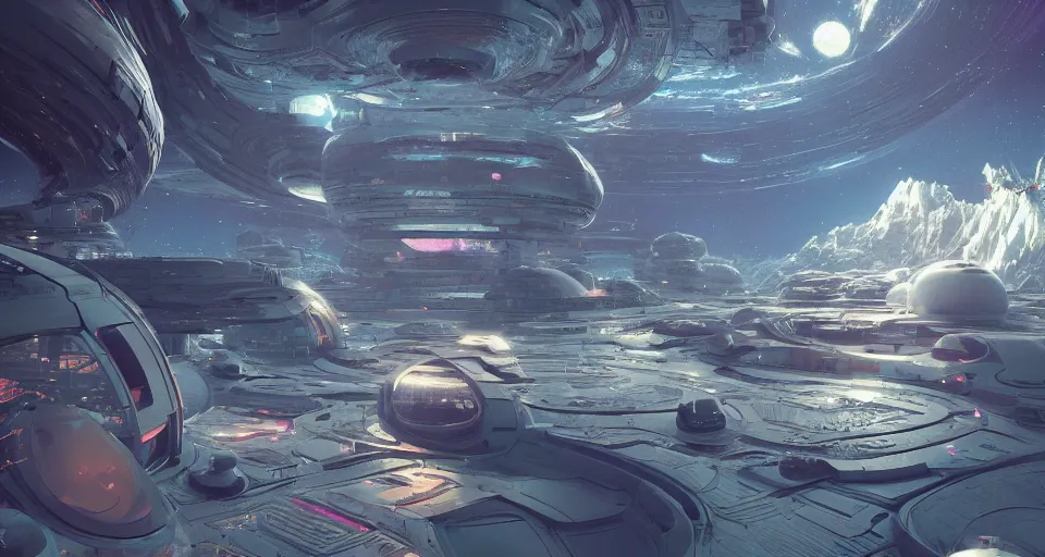 Prompt: a space colony on a faraway planet, intricate artwork by tooth wu and wlop and beeple, octane render, hyper realism, 8 k