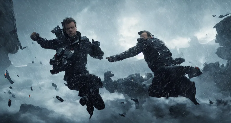 Prompt: a beautiful cinematic action photograph by greg rutkowski and mark romanek and christopher nolan