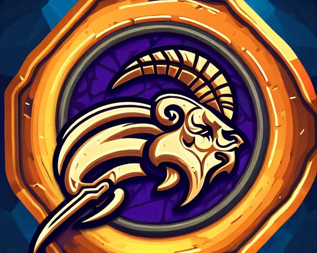 Image similar to ram esports logo vector art, deep focus, d & d, fantasy, intricate, elegant, highly detailed, digital painting, artstation, concept art, matte, sharp focus, illustration, hearthstone,