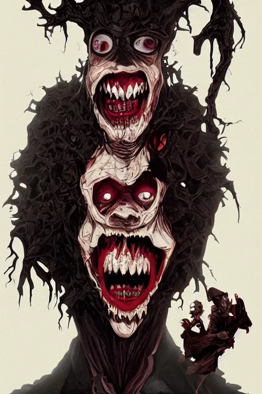 Image similar to count chocula in sleepy hollow, full body, big two toned eyes, teeth gritted, horror, intricate details, cinematic, epic, realistic, anatomy, tomer hanuka, uplight, artstation, photorealistic, scary