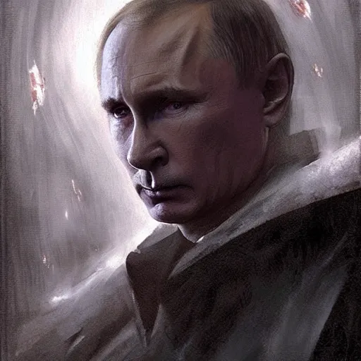 Image similar to Putin as Dark Lord of the Sith by Greg Rutkowski