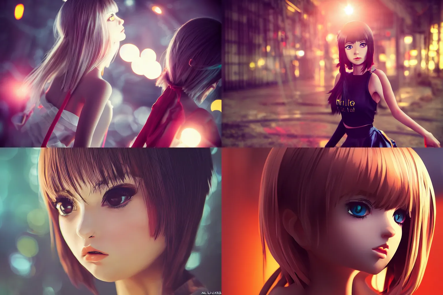 Prompt: anna dal armas as anime girl by ilya kuvshinov, vivid, cinematic, atmospheric, bokeh