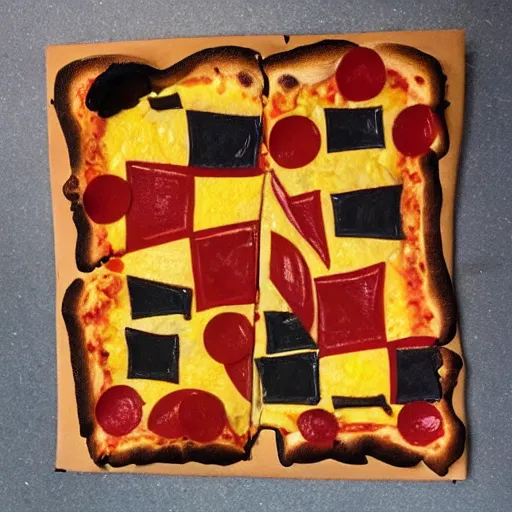 Prompt: pizza cubism style