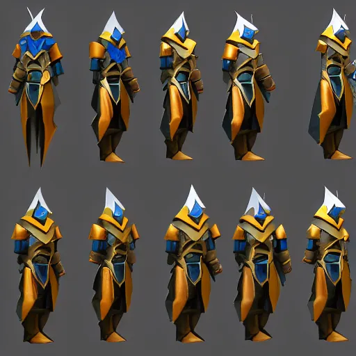 Image similar to Runescape Rune Armor, low poly artstation rendition