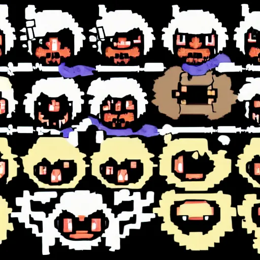 Prompt: binding of isaac monster sprite sheet