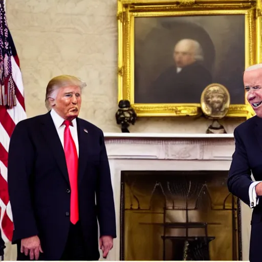 Prompt: joe biden fight with donald trump