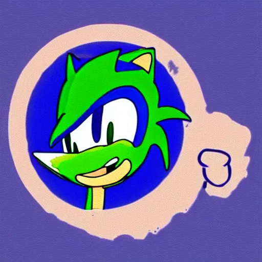 Image similar to sonic the hedgehog in an alien world made of peas