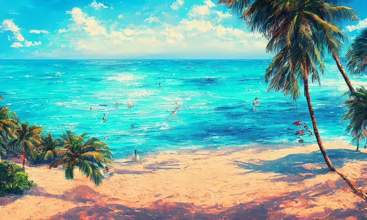 Image similar to paradise beach by alena aenami artworks in 4 k