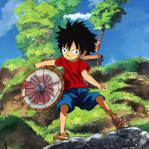 Image similar to luffy by studio ghibli