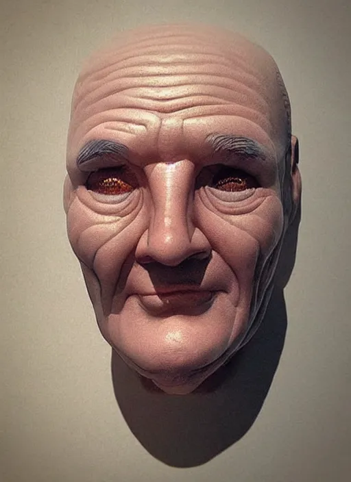 Prompt: “Very old Superman, wrinkled face, bald head. Photorealistic.”