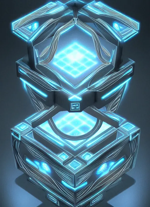 Image similar to symmetry!! product render poster puzzle cube scifi, glowing lights!! intricate, elegant, highly detailed, digital painting, artstation, concept art, smooth, sharp focus, illustration, art by artgerm