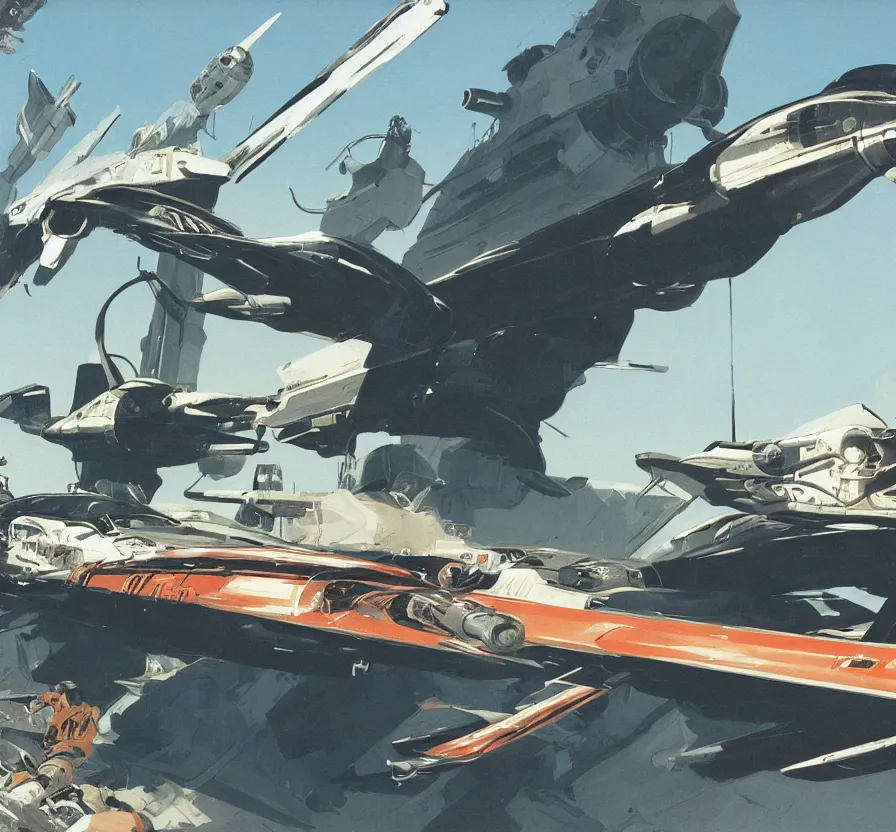 Image similar to syd mead illustration of spacial combat, sci - fi, vintage, high detail, technical, submarine