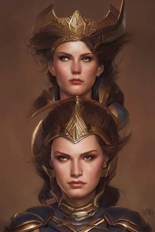 Image similar to amazon valkyrie athena, d & d, fantasy, portrait, highly detailed, headshot, digital painting, trending on artstation, concept art, sharp focus, illustration, art by artgerm and greg rutkowski and magali villeneuve