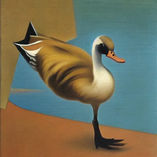 Image similar to a duck on the prowl oil painting marcel duchamp