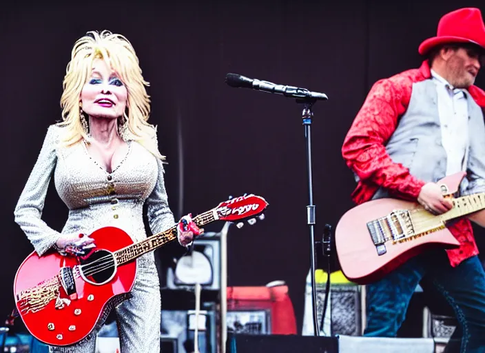 Prompt: photo still of dolly parton at the vans warped tour 2 0 1 8!!!!!!!! at age 3 6 years old 3 6 years of age!!!!!!!! stage diving into the crows, 8 k, 8 5 mm f 1. 8, studio lighting, rim light, right side key light