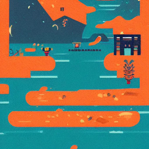 Image similar to a phone background of a sea port in the style of night in the woods the video game with lots of coral and fish and crabs on a bright sunny day