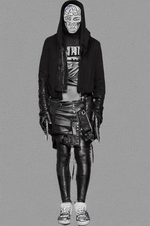 Image similar to crypto punk in the style of rick owens