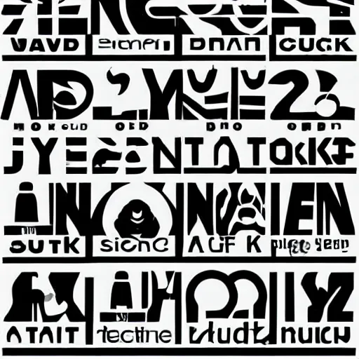 Image similar to black on white graphic poster in style of david rudnick, acid, y 2 k