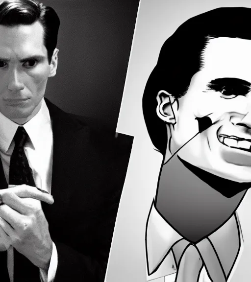 Prompt: Jerma as Patrick Bateman in American psycho