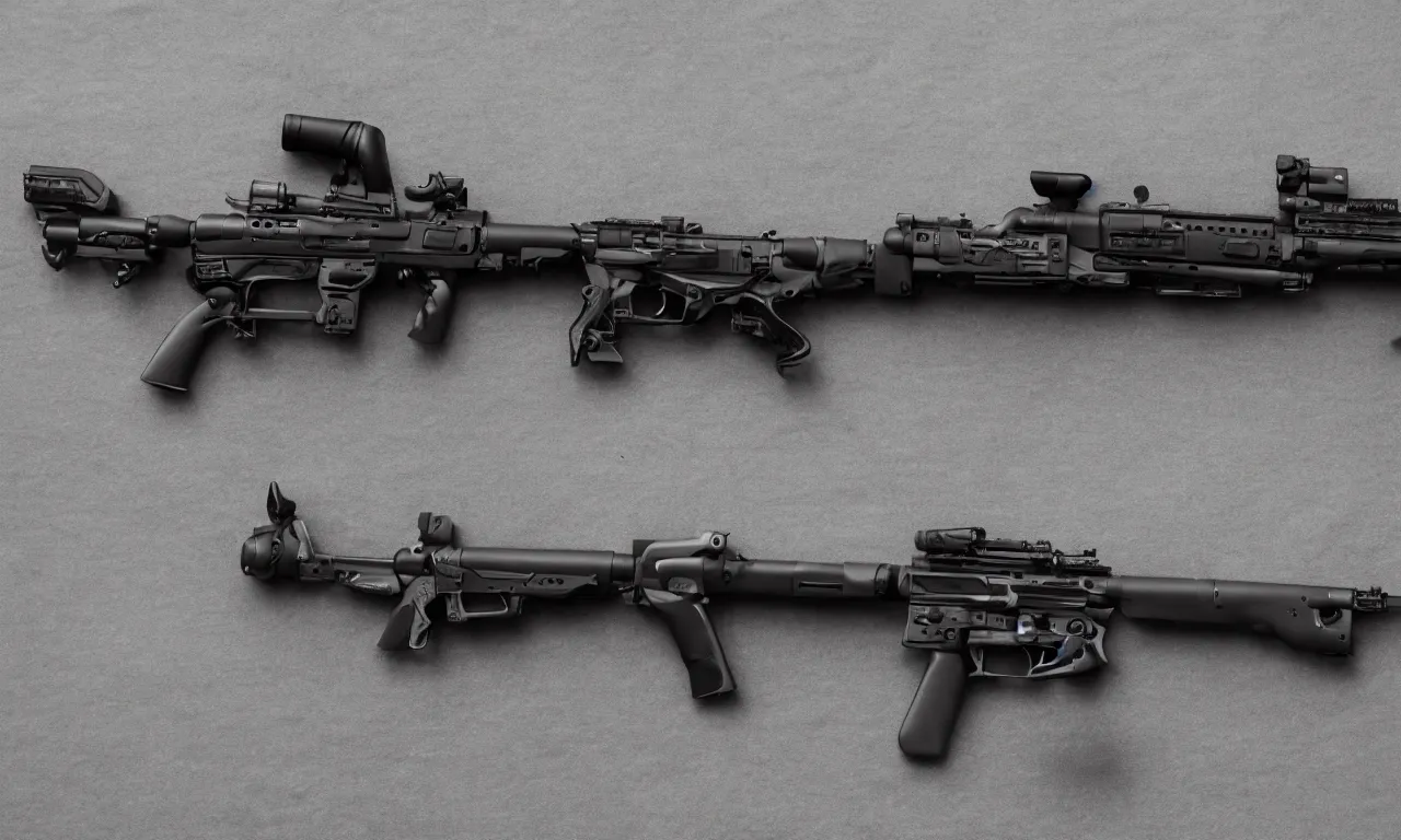 Prompt: a futuristic rifle
