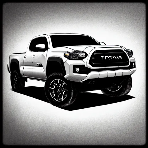 Image similar to “Pencil Sketch of a 2021 Toyota Tacoma TRD Pro”