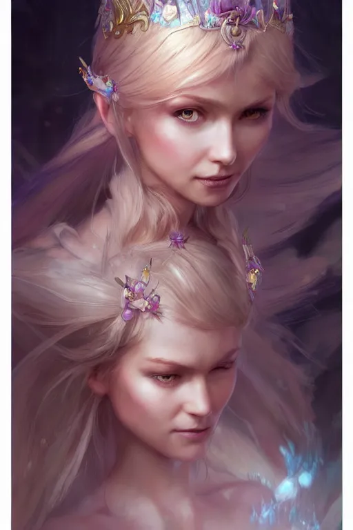 Image similar to fairy princess, highly detailed, d & d, fantasy, highly detailed, digital painting, trending on artstation, concept art, sharp focus, illustration, art by artgerm and greg rutkowski and fuji choko and viktoria gavrilenko and hoang lap