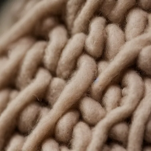 Prompt: macro photography of wool, high definition